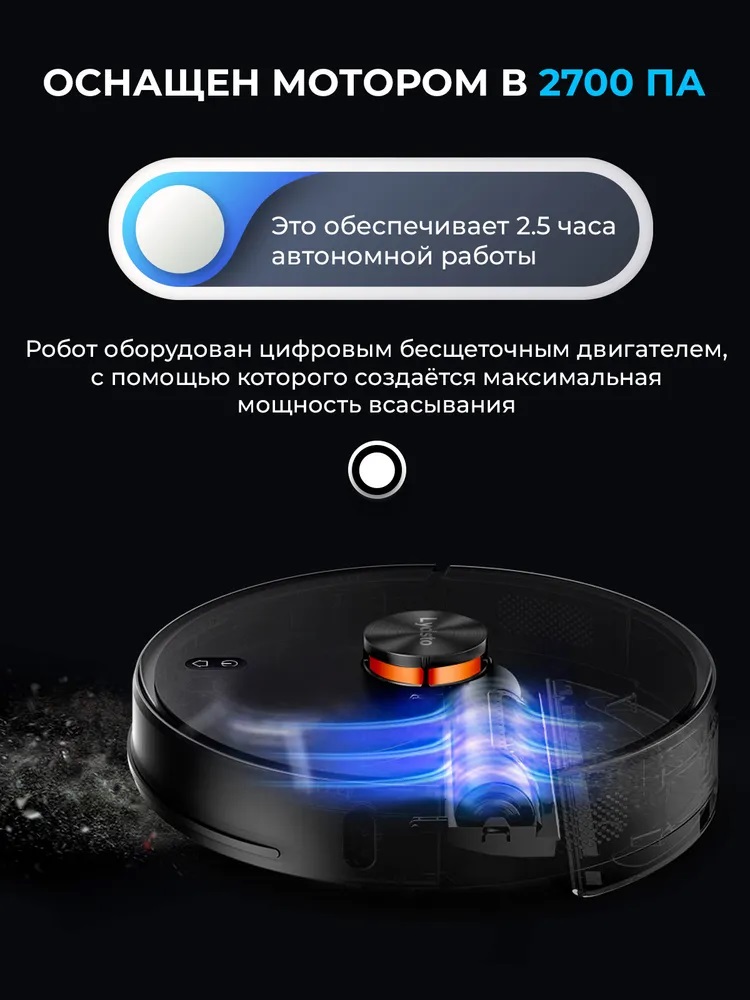 Робот-пылесос Lydsto R1 Pro черный, купить в Москве, цены в интернет-магазинах на Мегамаркет