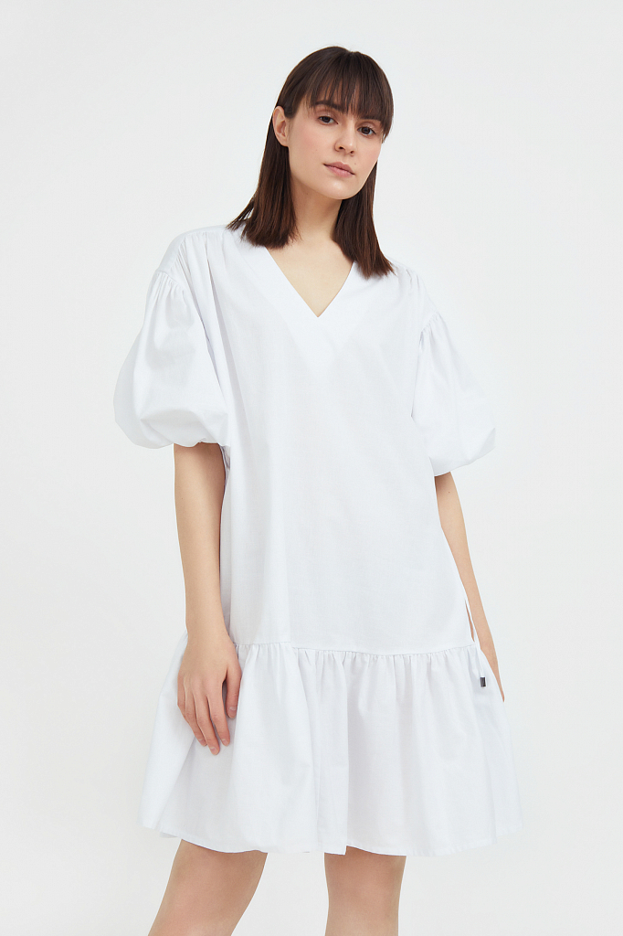 Платье женское Finn Flare S21-11080 белое M