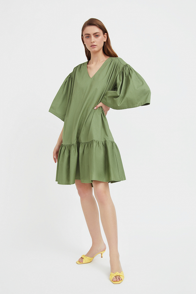Платье женское Finn Flare S21-11080 зеленое S