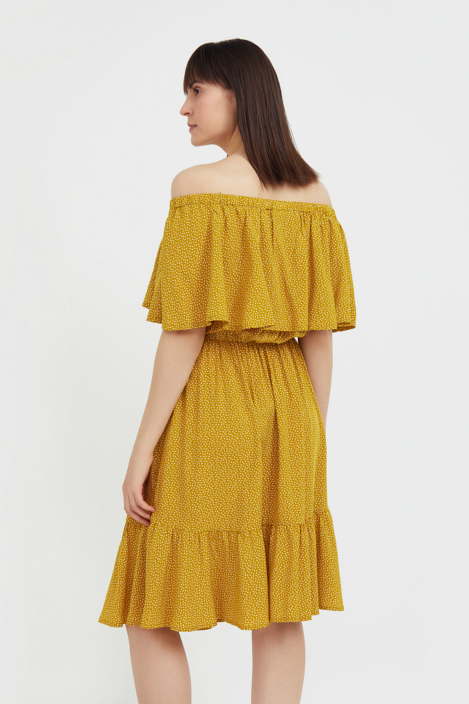 Пляжное платье женское Finn Flare S21-110106 желтое 2XL