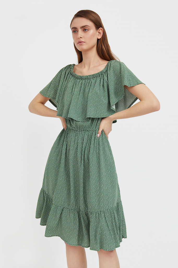 Пляжное платье женское Finn Flare S21-110106 зеленое 2XL