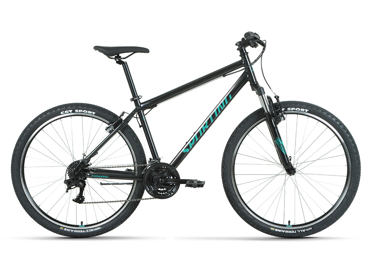 Велосипед Forward Sporting 1.2 2022 17" черный/бирюзовый - купить в Москве, цены на Мегамаркет