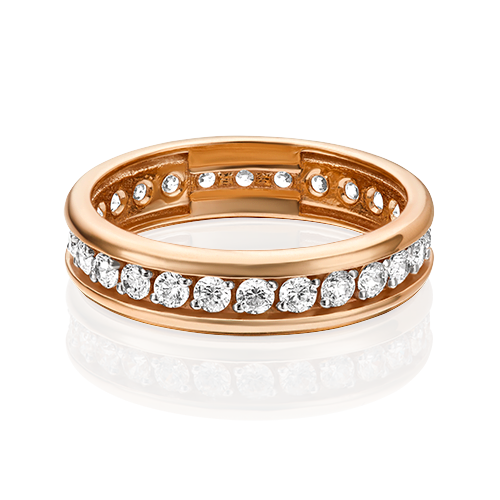Кольцо из красного золота с фианитом р.16.5 PLATINA jewelry 01-5308-00-501-1110-38