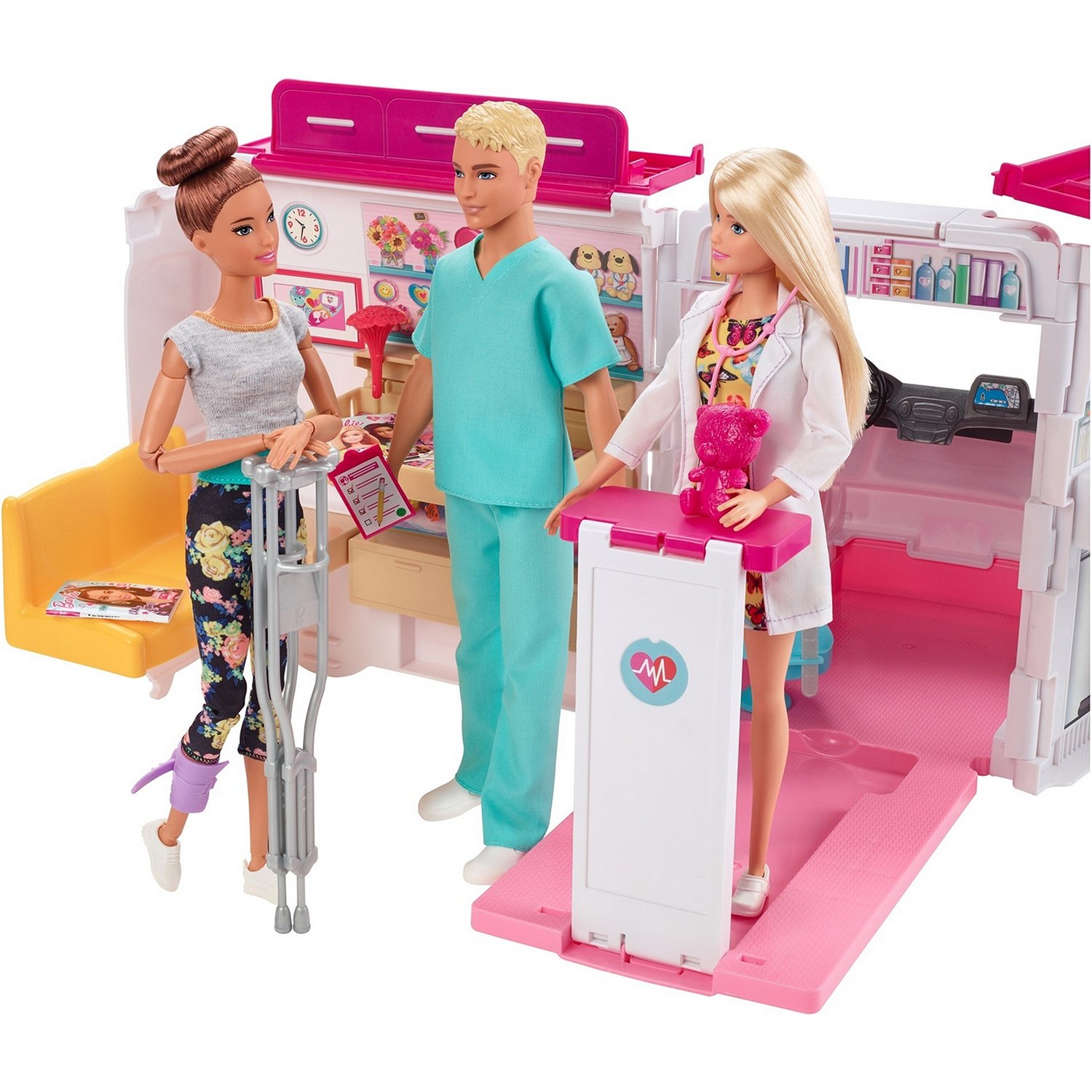 Игровой набор Mattel Barbie Кем быть? Машина скорой помощи GMG35