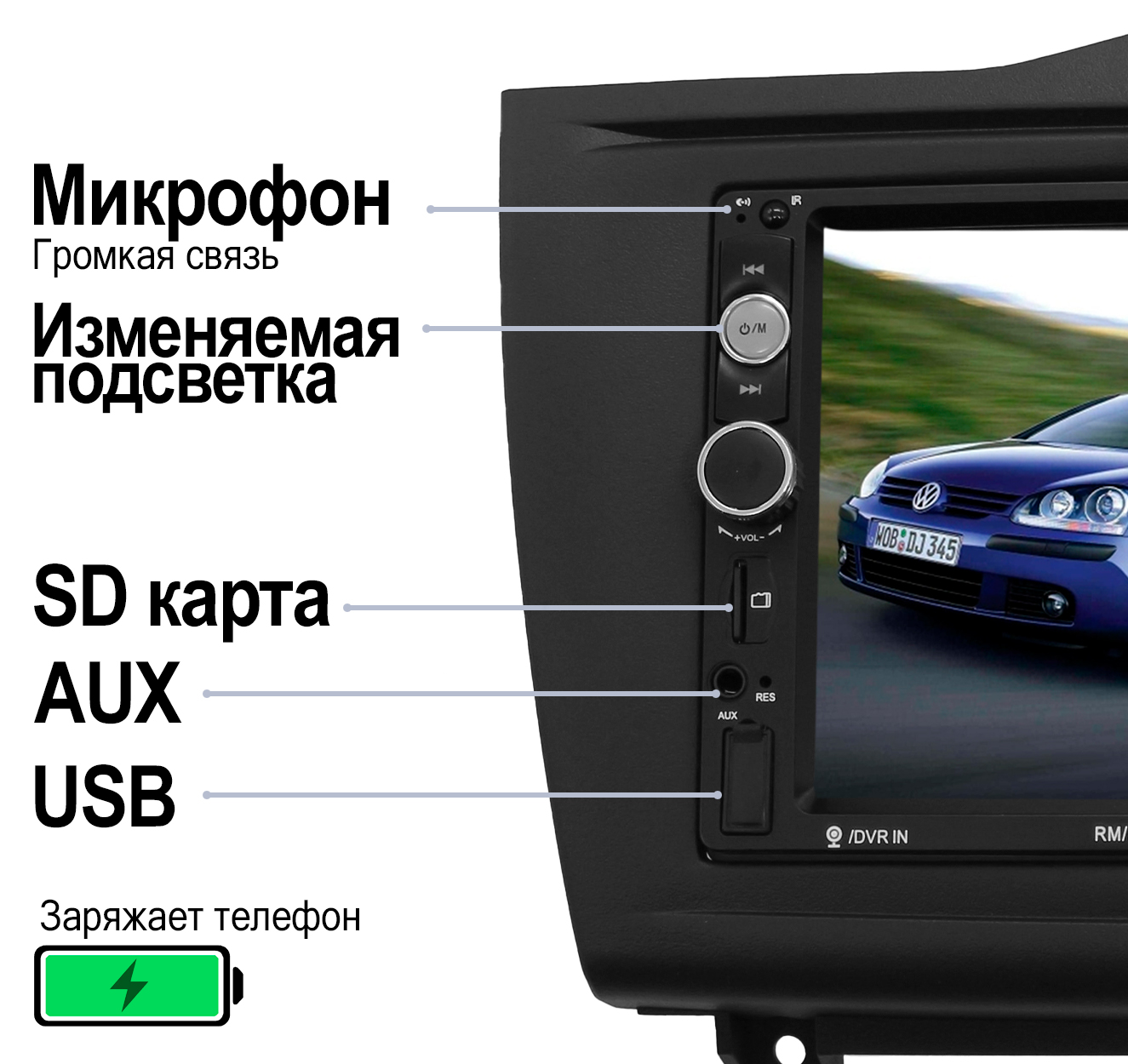 Штатная магнитола Dolmax для автомобилей Lada Granta (2018+) (bluetooth,  USB, AUX) - купить в Dolmax, цена на Мегамаркет