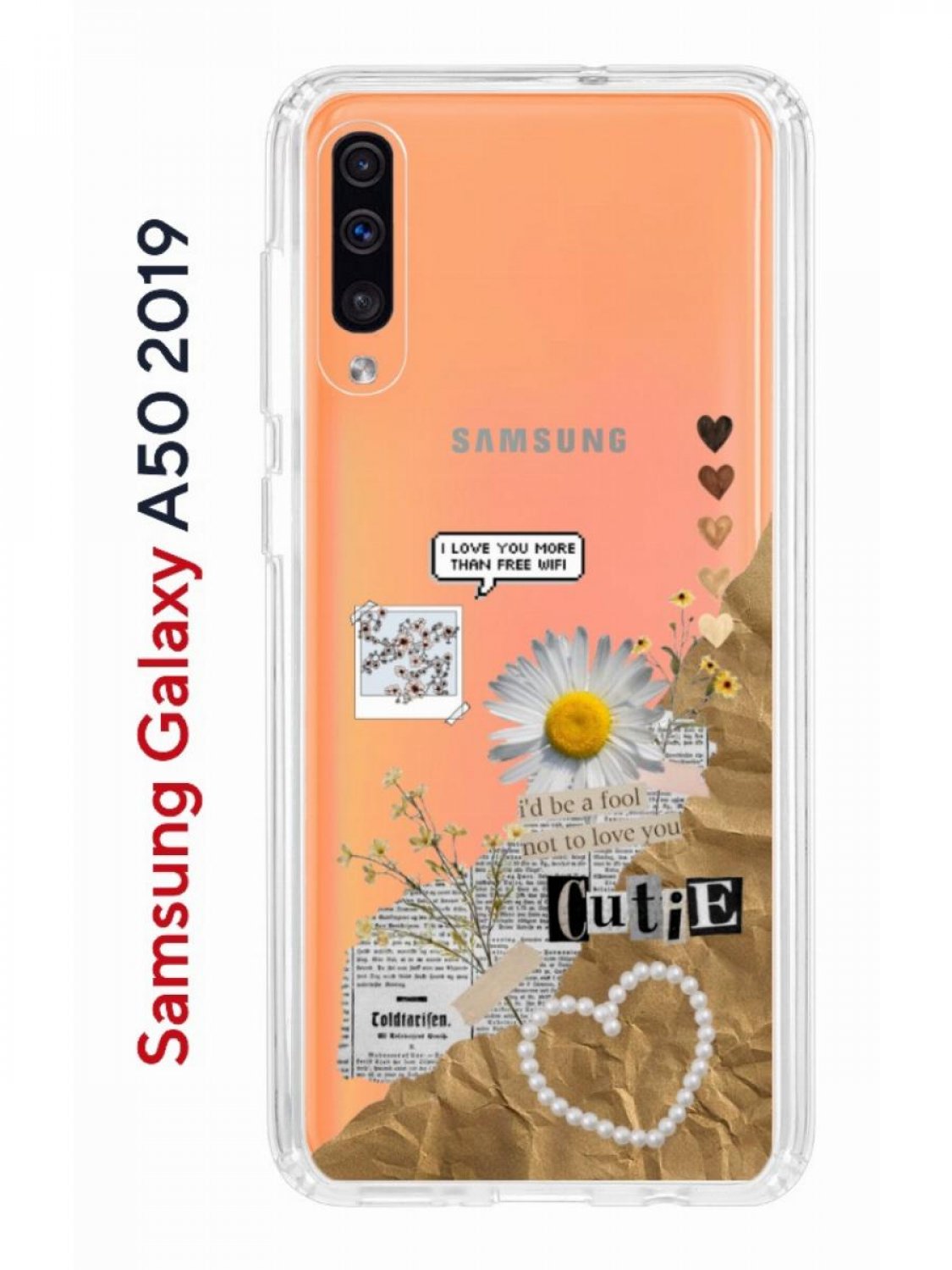 Чехол на Samsung A50,A50S,A30S 2019 Kruche Print Крафтовые наклейки,  противоударный бампер, купить в Москве, цены в интернет-магазинах на  Мегамаркет