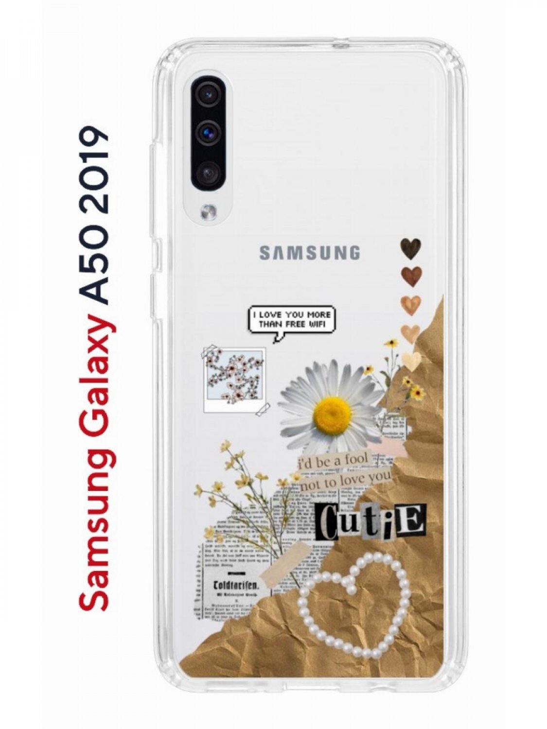 Чехол на Samsung A50,A50S,A30S 2019 Kruche Print Крафтовые наклейки,  противоударный бампер, купить в Москве, цены в интернет-магазинах на  Мегамаркет