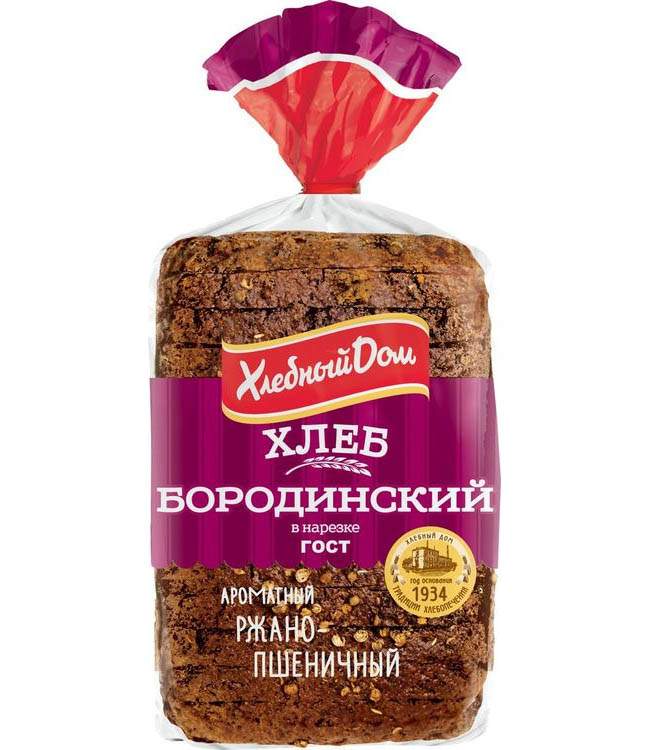 Хлеб черный, Хлебный Домъ, Бородинский, 400 г
