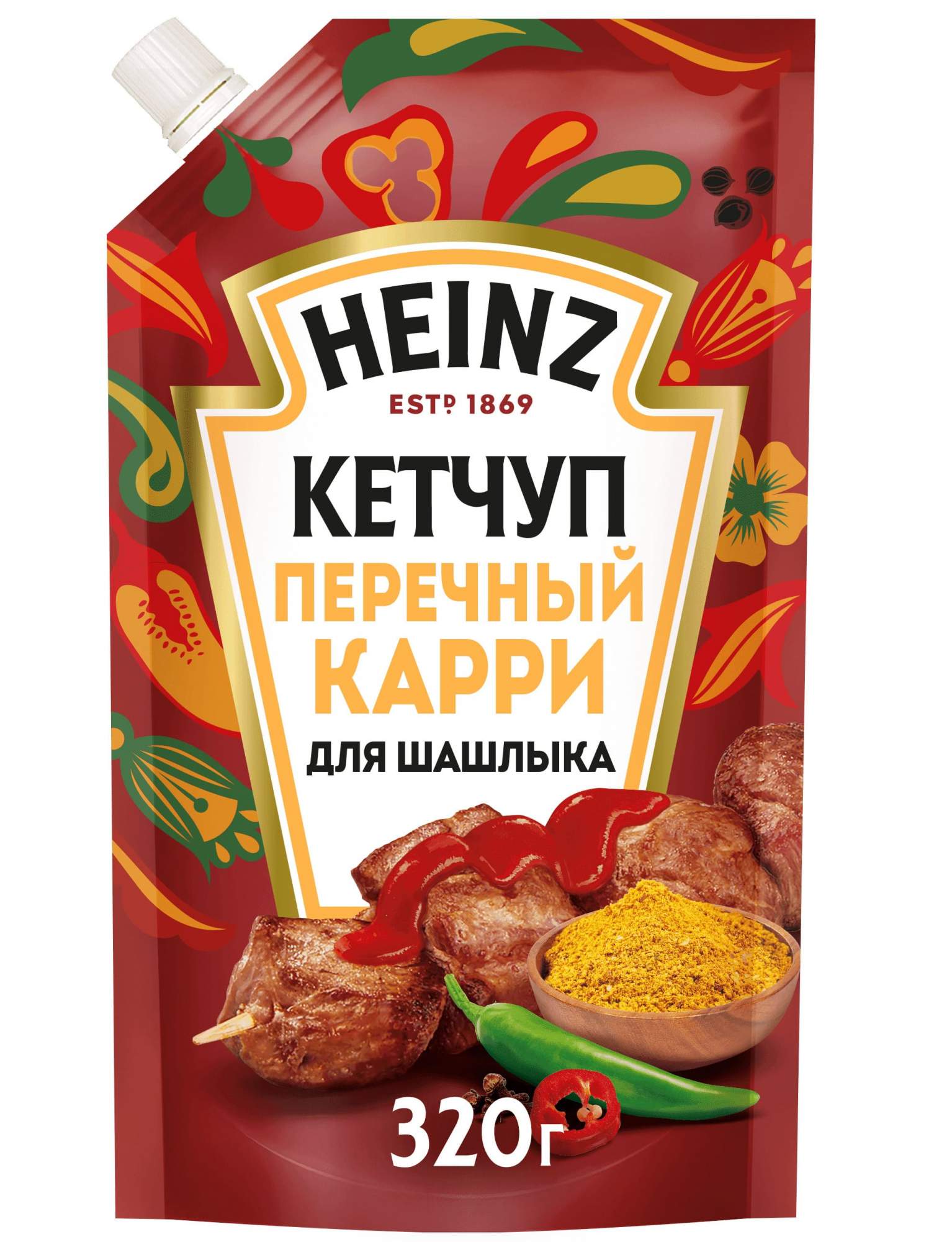 Кетчуп Heinz Перечный карри для шашлыка, 320 г - купить в Лента - продавец СберМаркет, цена на Мегамаркет