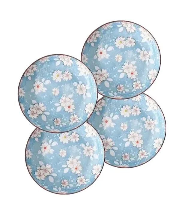  тарелок ZDK Kitchen, Japanese Collection, 4шт, цвет голубой .