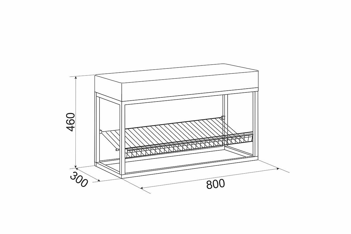 Банкетка-стеллаж для обуви Крафт 1