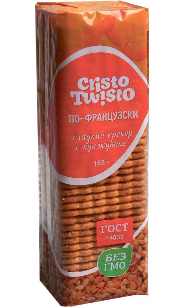 Крекер Cristo Twisto По-французски с кунжутом сладкий, 168 г