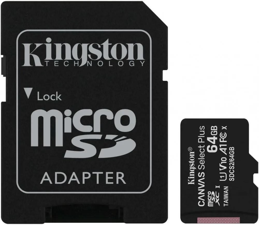 Карта памяти microSDXC UHS-I Kingston Canvas Select Plus 64 ГБ, 100 МБ/с, Class 10, SDCS2/ - купить в Москве, цены на Мегамаркет | 100068670079