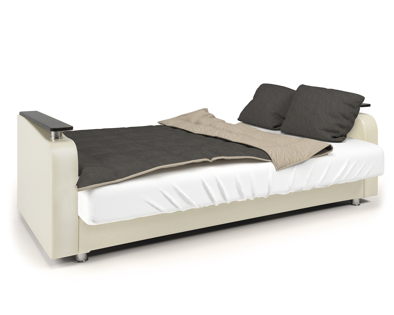 Диван-кровать Шарм-Дизайн Мелодия ДП №1 140, серый/бежевый
