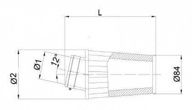 BMC FBSA70-150 Фильтр воздушный конус Ø70mm (Длина общ: 195mm), вход под углом 12°
