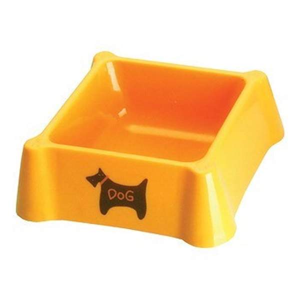 Одинарная миска для собак, пластик, оранжевый, 0,25 л