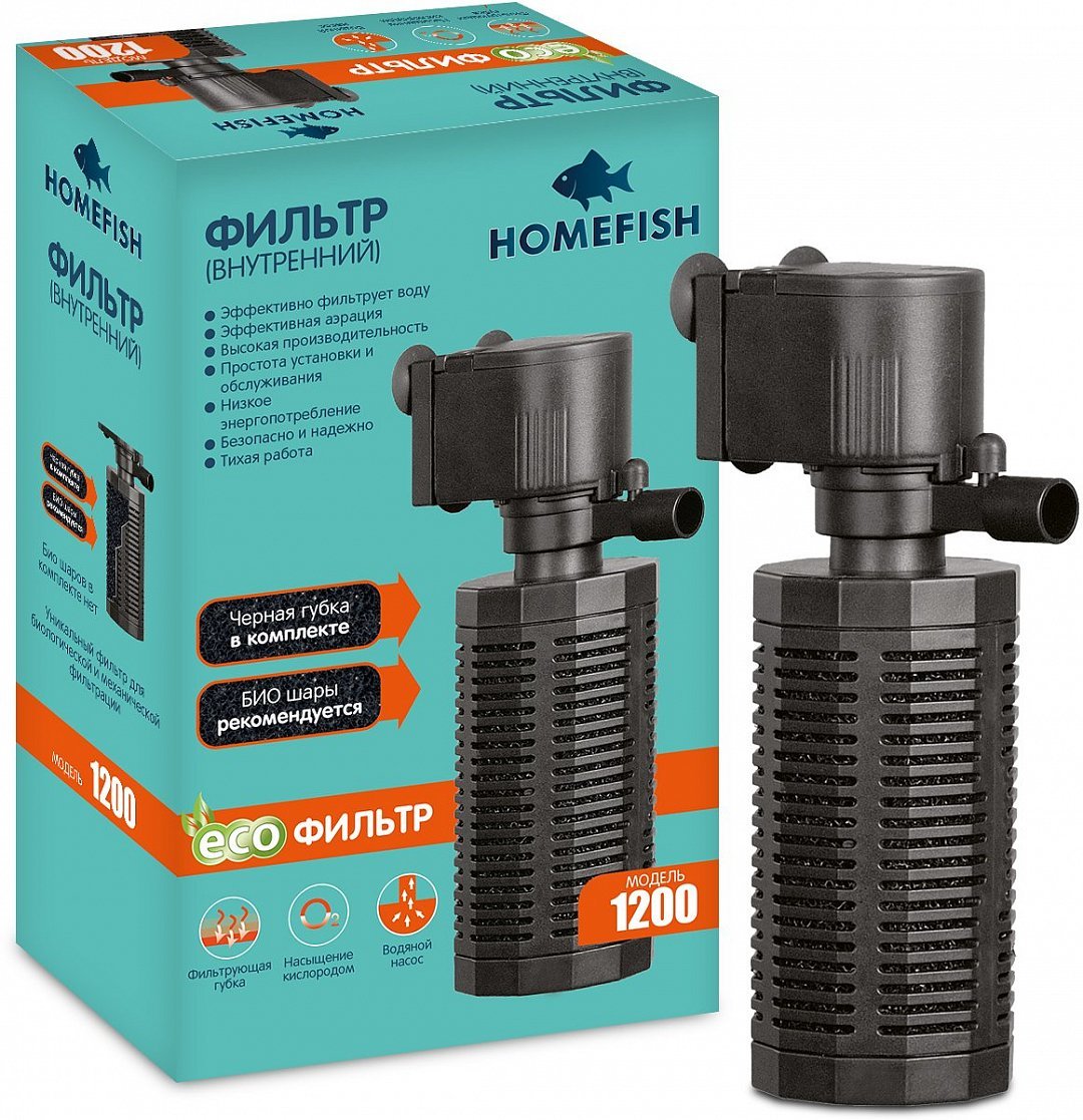 Фильтр для аквариума внутренний Home-Fish 1200, 800 л/ч, 13 Вт