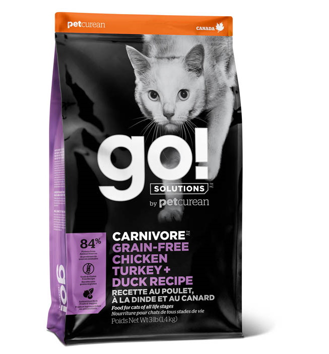 Купить сухой корм для кошек GO! Carnivore GF, курица, индейка, утка, лосось, 7,26кг, цены на Мегамаркет | Артикул: 100026700902