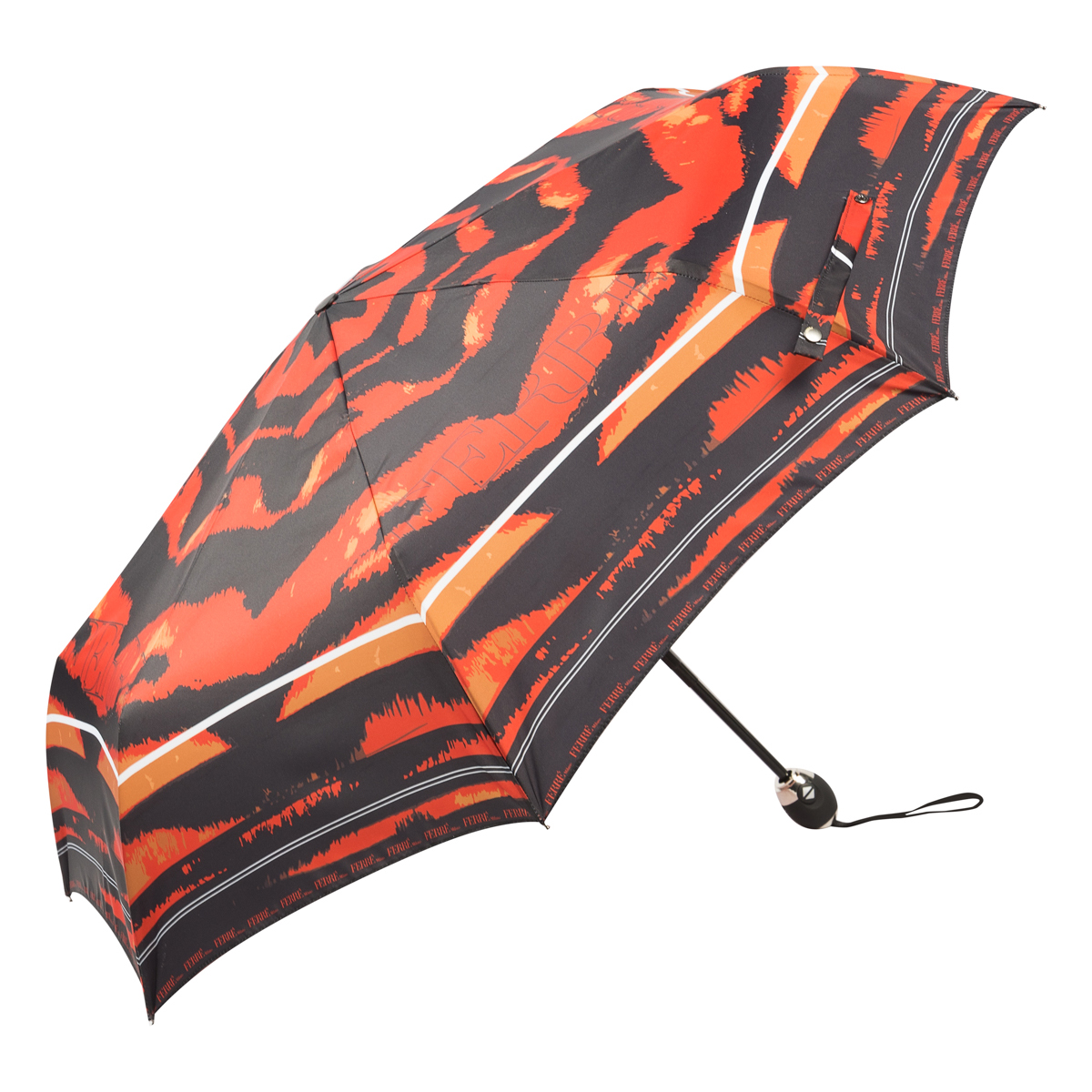 Зонт складной женский автоматический FERRE MILANO 6009-OC черный/красный