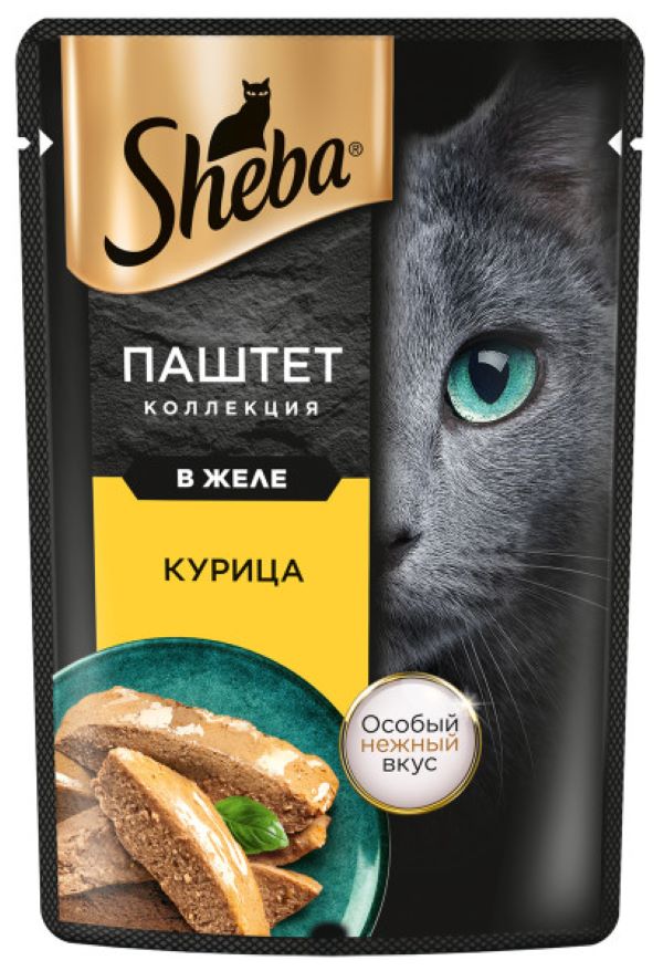 Купить влажный корм для кошек Sheba Нежный паштет в желе с курицей, 75 г, цены на Мегамаркет | Артикул: 100051626555