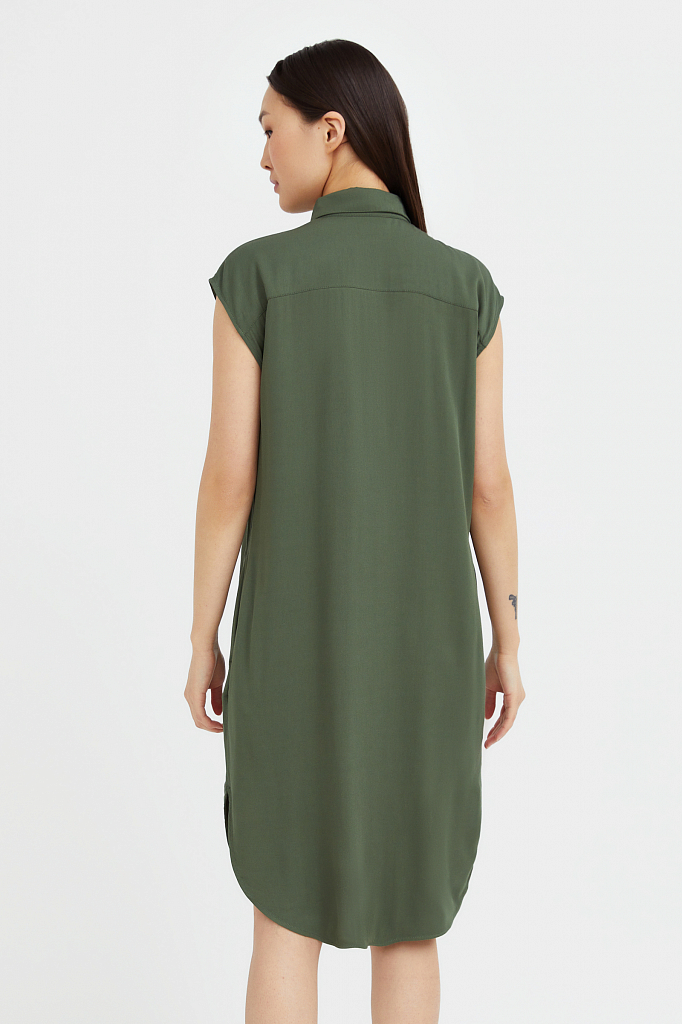 Платье женское Finn Flare S21-12090 зеленое 2XL