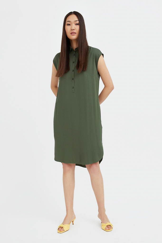 Платье женское Finn Flare S21-12090 зеленое 2XL