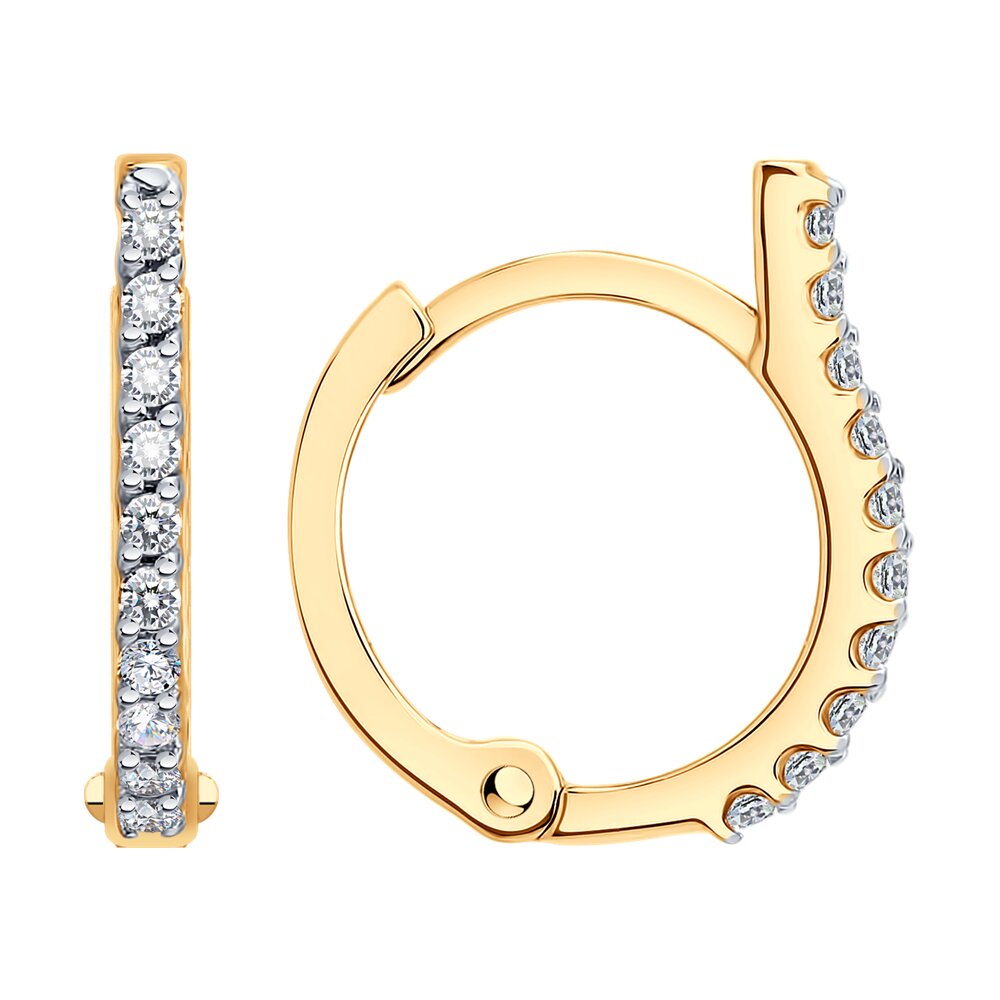 Серьги из золота Diamant 51-120-00915-1, фианит - купить в SOKOLOV. Интернет-магазин, цена на Мегамаркет