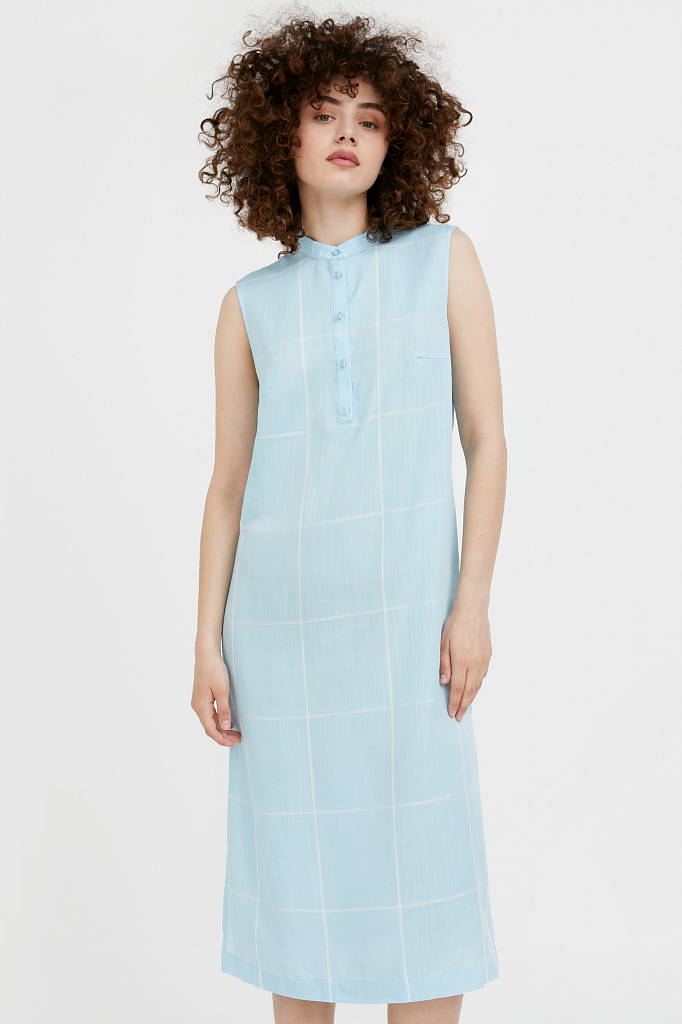 Платье женское Finn Flare S21-14051 голубое 42