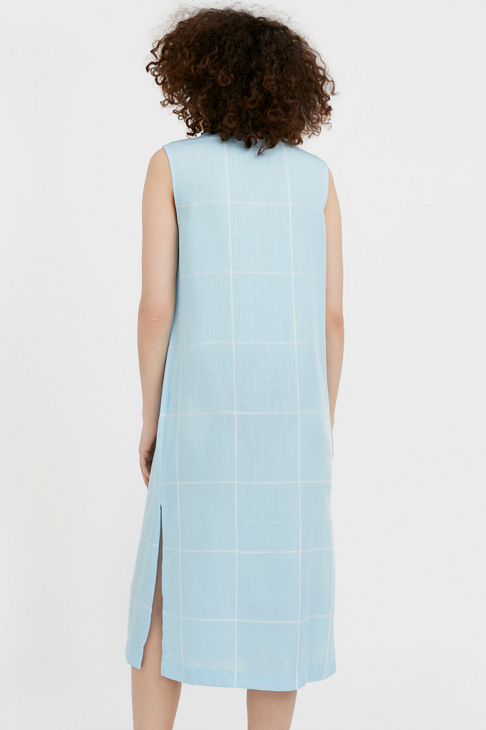 Платье женское Finn Flare S21-14051 голубое 48