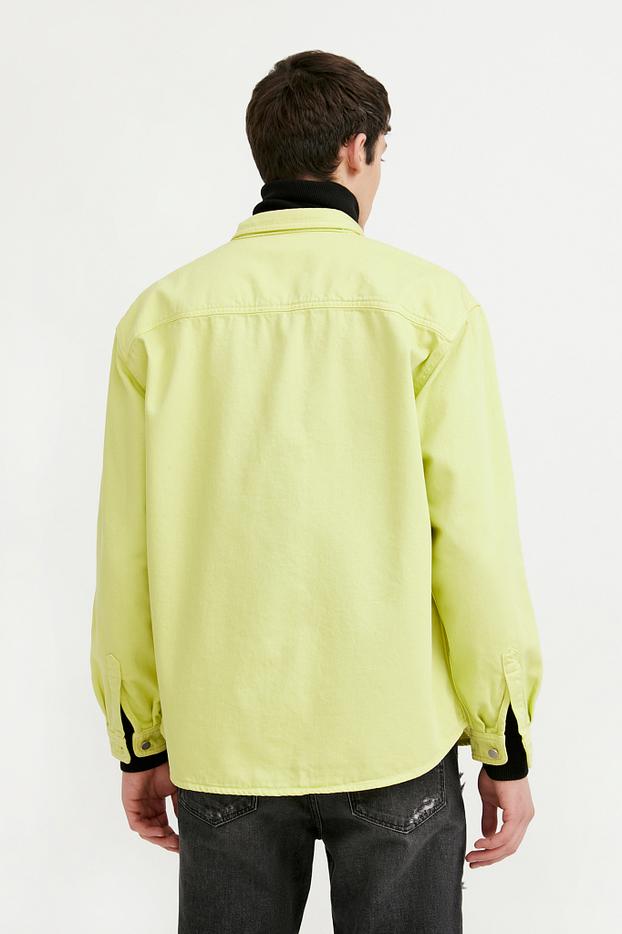 Рубашка мужская Finn Flare B21-25021 желтая 2XL