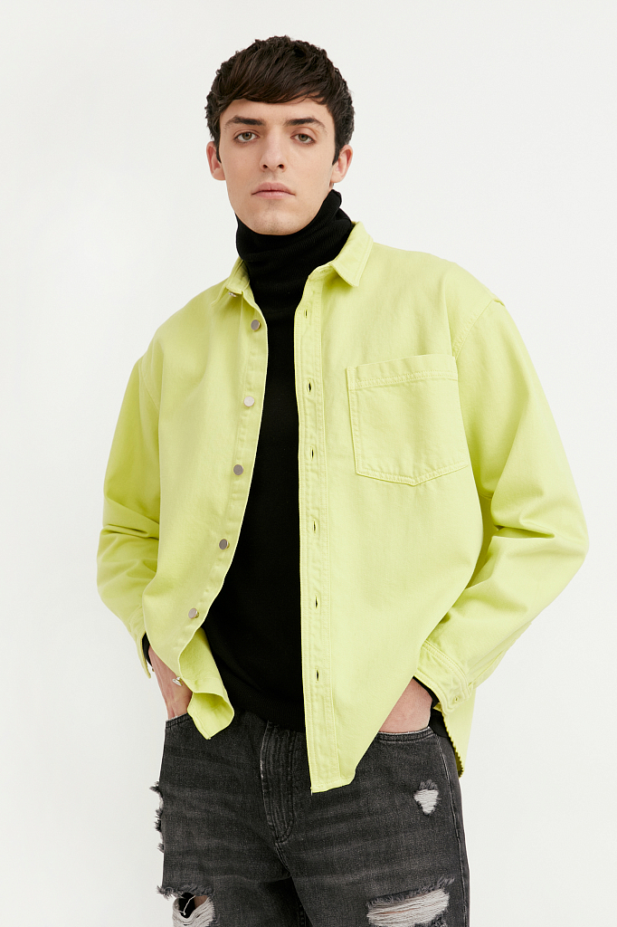 Рубашка мужская Finn Flare B21-25021 желтая L