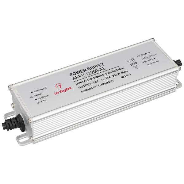 Блок питания ARPV-12250-A1 (12V, 21A, 252W) (ARL, IP67 Металл) Arlight