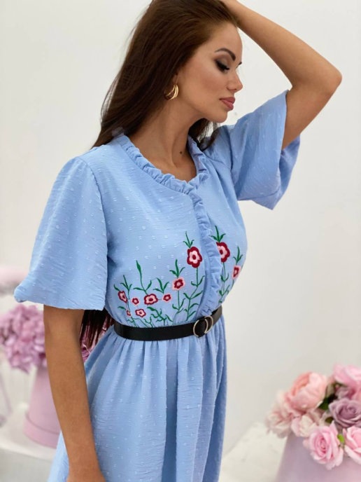 Платье женское DAZZLE STYLE Даяна голубое 50 RU