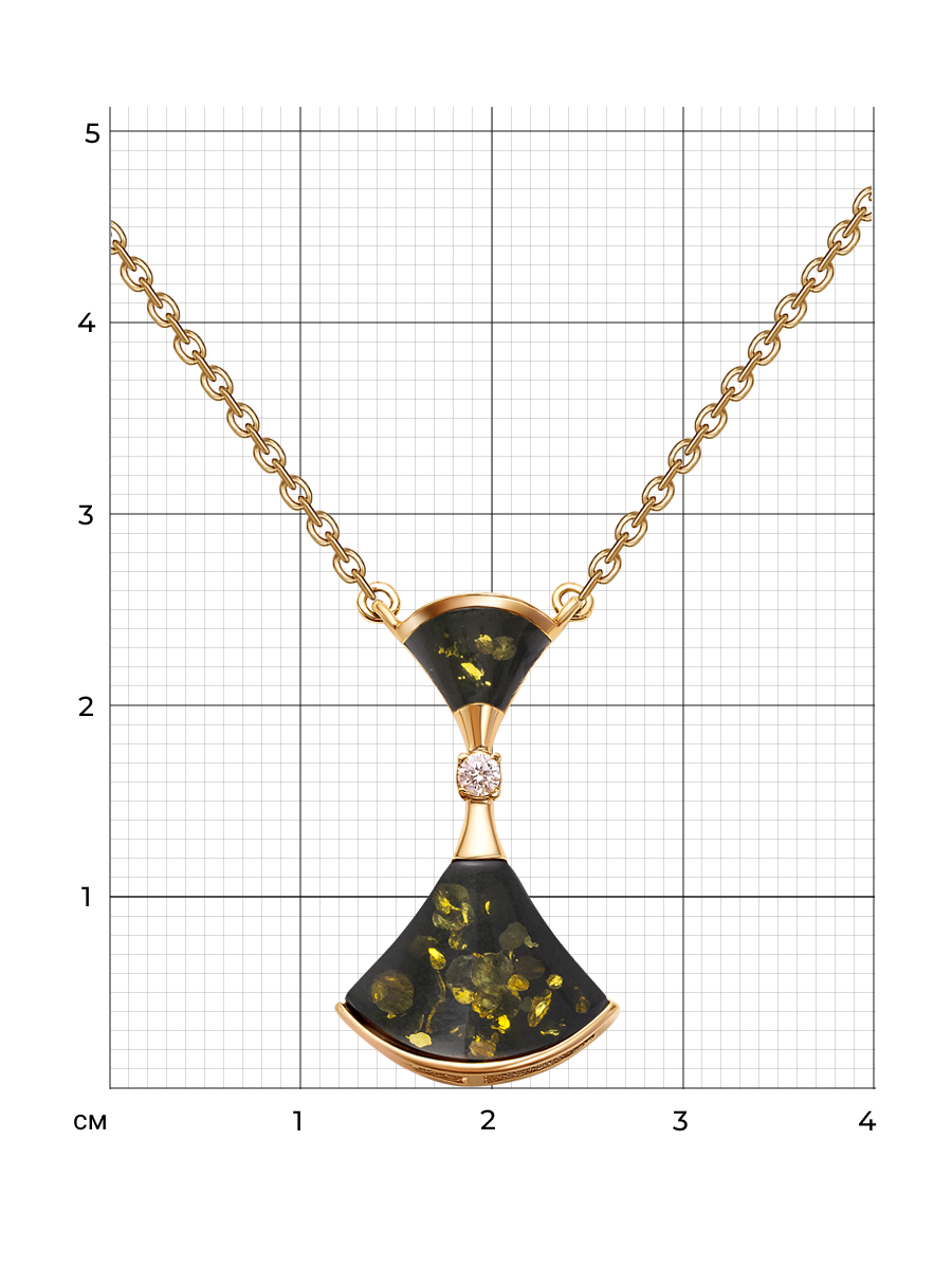 Колье женское SamoroDki Jewelry 2600881з-З из серебра с янтарем, 50 см