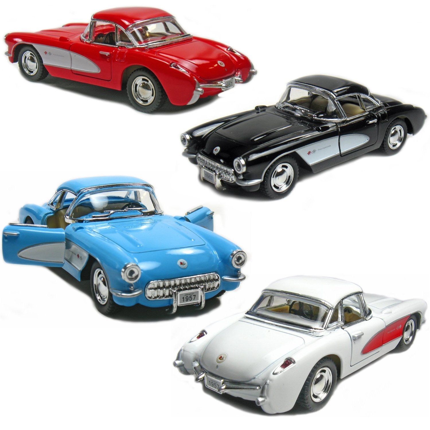 Модель машины Kinsmart Chevrolet Corvette, 1957 года, инерционная, 1/34  KT5316W - отзывы покупателей на Мегамаркет