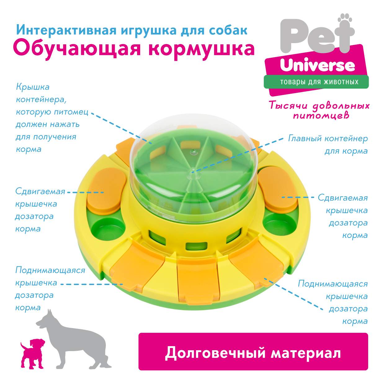 Развивающая игрушка для собак и кошек Pet Universe, головоломка кормушка -  отзывы покупателей на маркетплейсе Мегамаркет | Артикул товара:600010704273