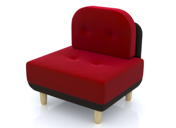 Кресло Anderson Торли AND_732, velvet red/бежевый