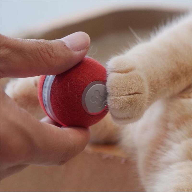 Мяч для кошек Cheerble Ball M1, красный,искусственная шерсть, 4,2 см