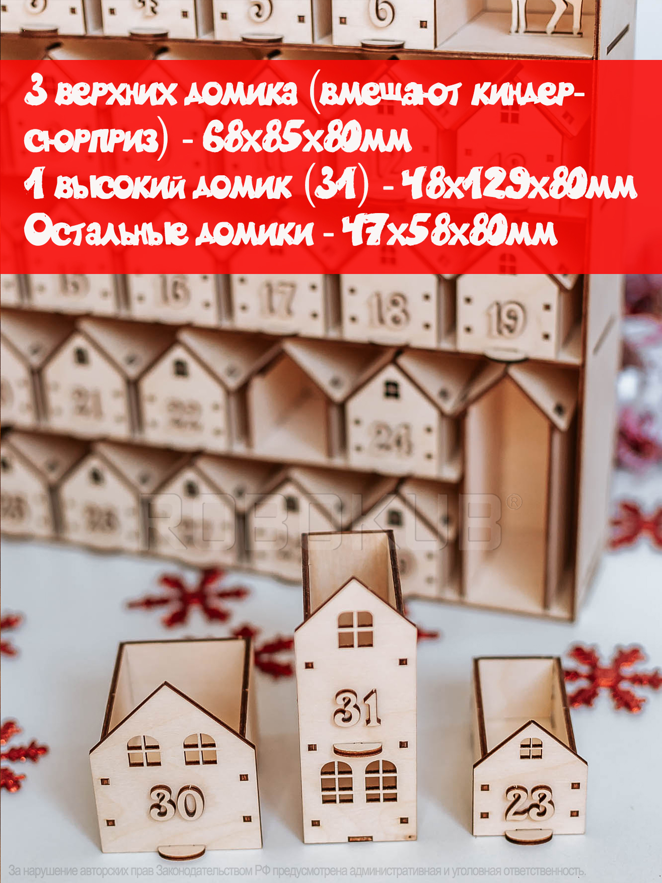 Новогодняя фигурка Robokub Домики advent_domiki 8,5х36х45 см – купить в  Москве, цены в интернет-магазинах на Мегамаркет