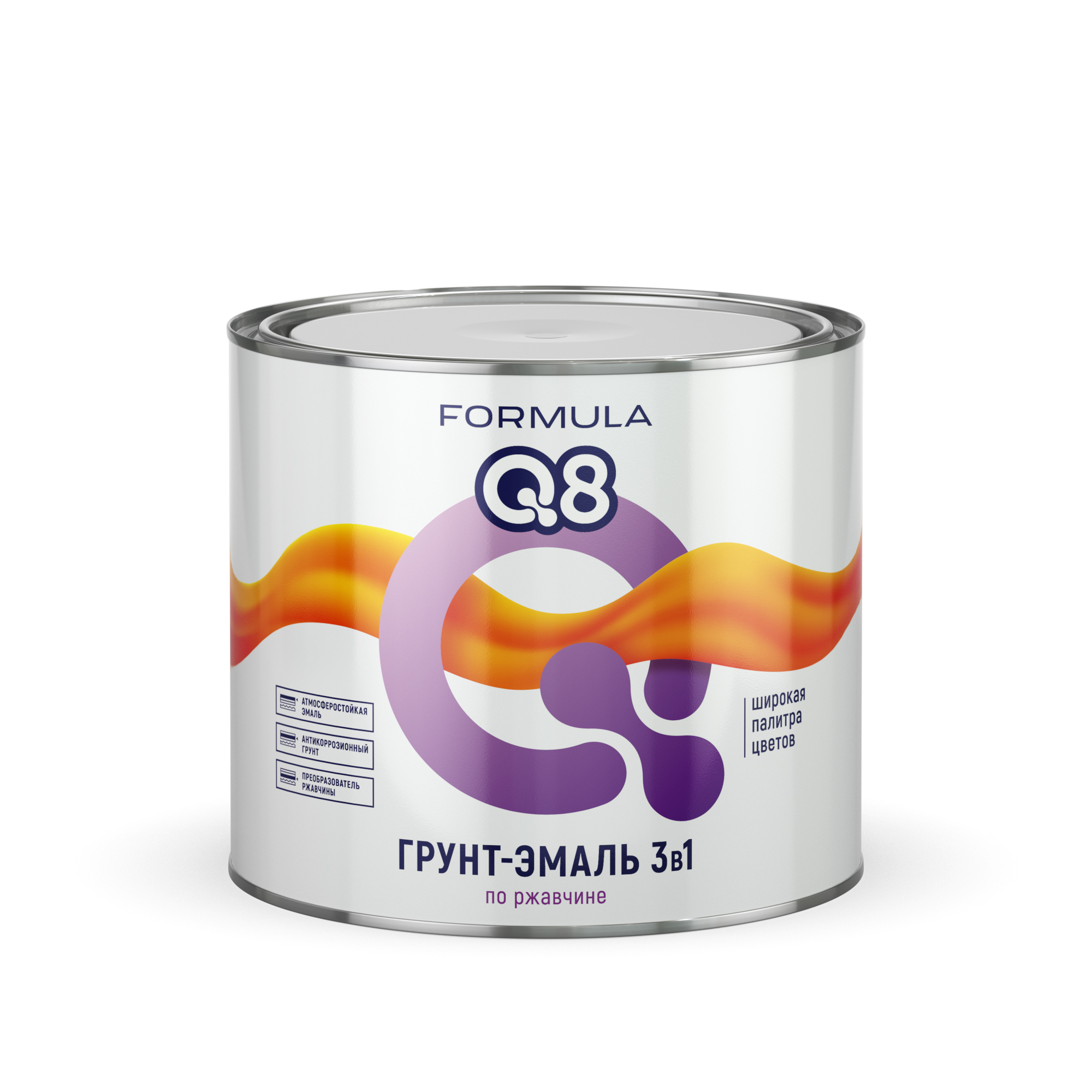 Грунт-эмаль по ржавчине Formula Q8 3 в 1, матовая, 1, 9 кг, желтая - купить  в ООО 