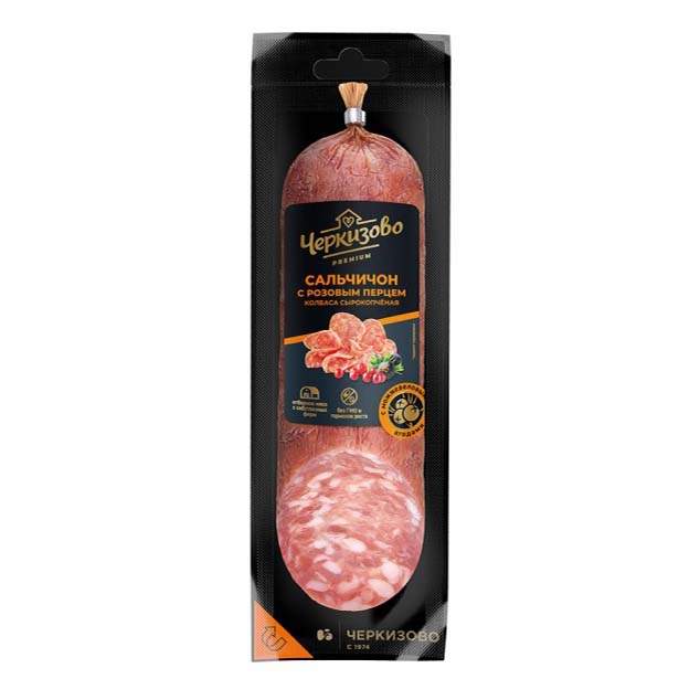 Купить колбаса Черкизово премиум Сальчичон сырокопченая с розовым перцем, цены на Мегамаркет | Артикул: 100059988639
