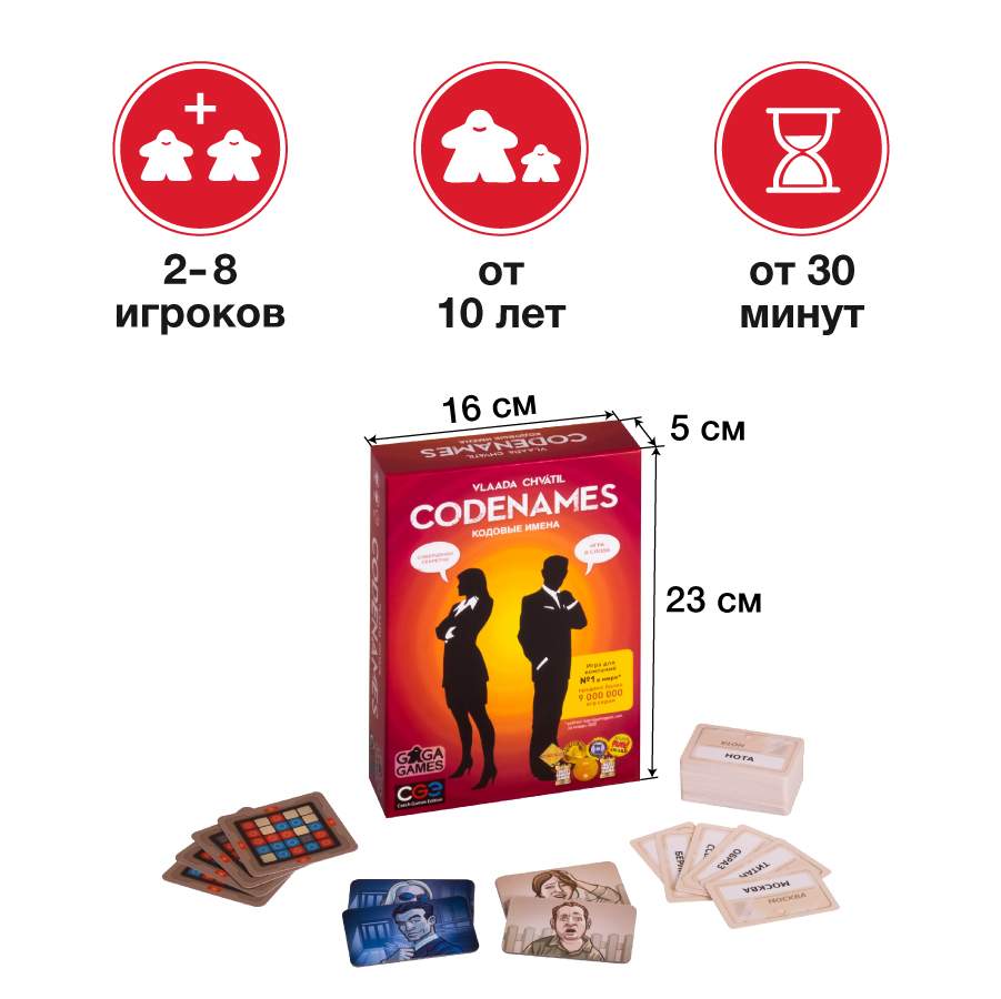 Купить настольная игра Кодовые Имена (Codenames), цены на Мегамаркет |  Артикул: 100002263250