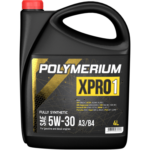 Моторное масло Polymerium XPro1 A3/B4 5W30 4л - купить в Москве, цены на Мегамаркет