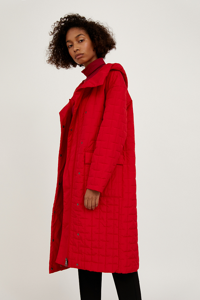 Пальто женское Finn Flare A20-32026 красное XS