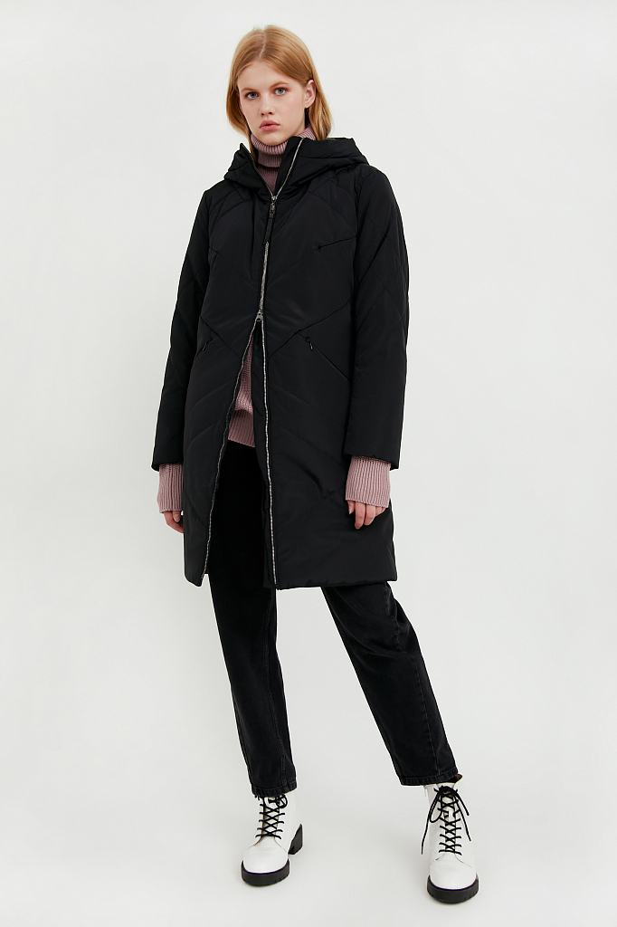 Пальто женское Finn Flare A20-11007 черное XS