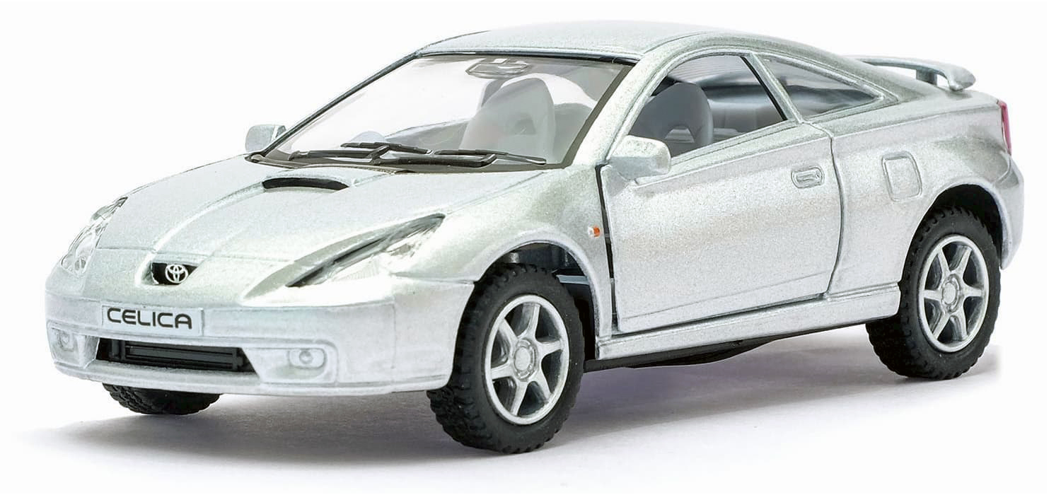 Модель машины Kinsmart Toyota Celica серебристая инерционная 1/34 – купить  в Москве, цены в интернет-магазинах на Мегамаркет