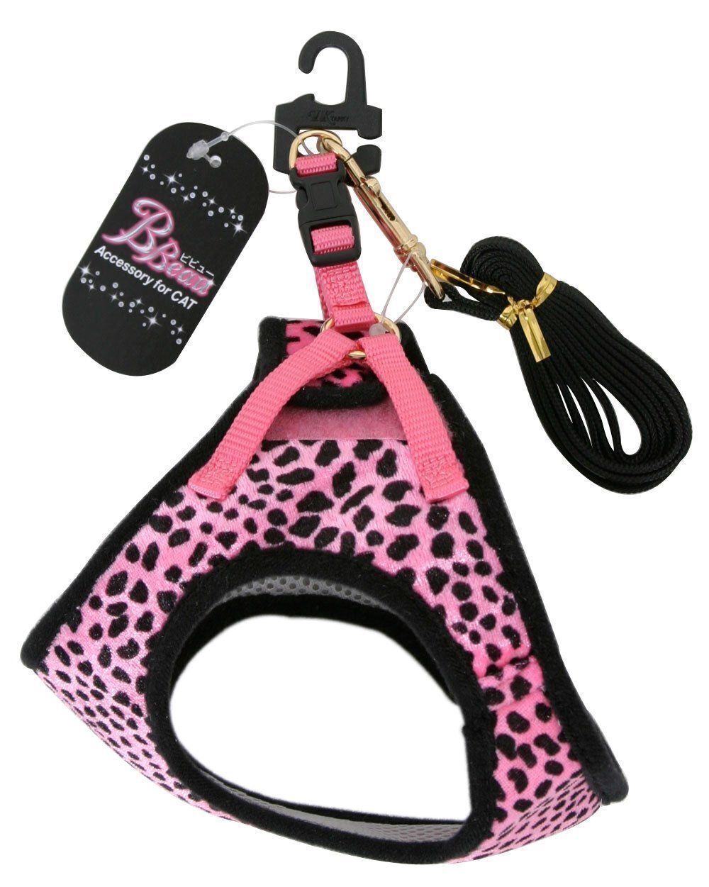 Шлейка с поводком для кошек Japan Premium Pet , обхват: 20-25 см, массой до 3 кг, розовый