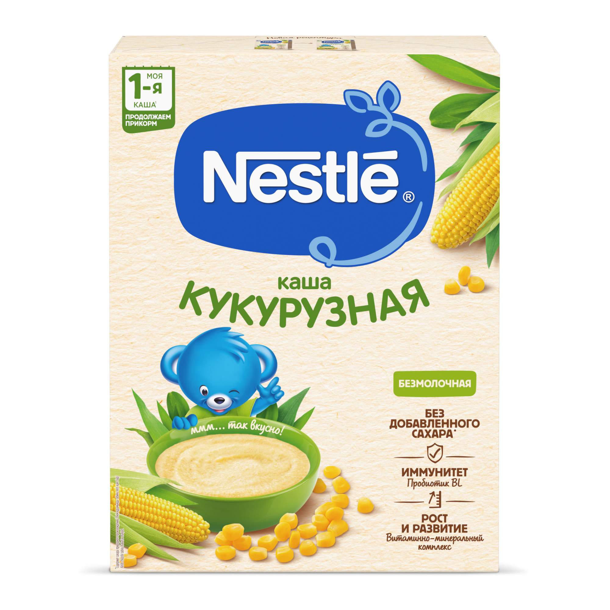 Каша безмолочная детская с 6 месяцев Nestle Кукурузная с бифидобактериями  3х200гр – купить в Москве, цены в интернет-магазинах на Мегамаркет