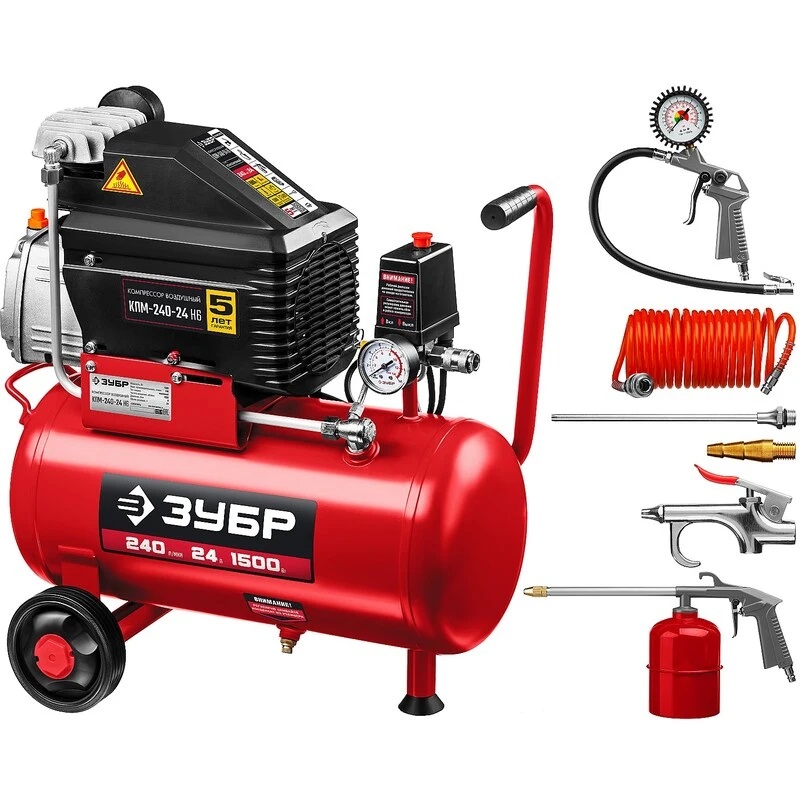 Поршневой компрессор ЗУБР КПМ-240-24 Н6 масляный купить в интернет ...