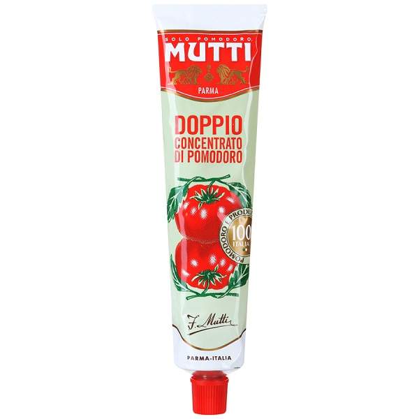 Томатная паста "Mutti" концентрированная с м.д. сухих веществ 28%, 130г, тюбик, Италия